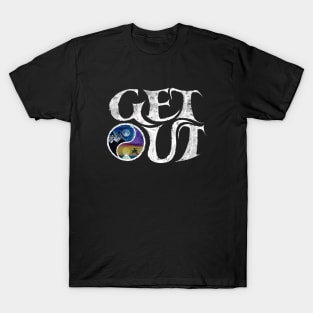 Get Out and Explore Wanderlust Yin Yang Mountains Oceans Moonrise Sunrise Sunset T-Shirt
